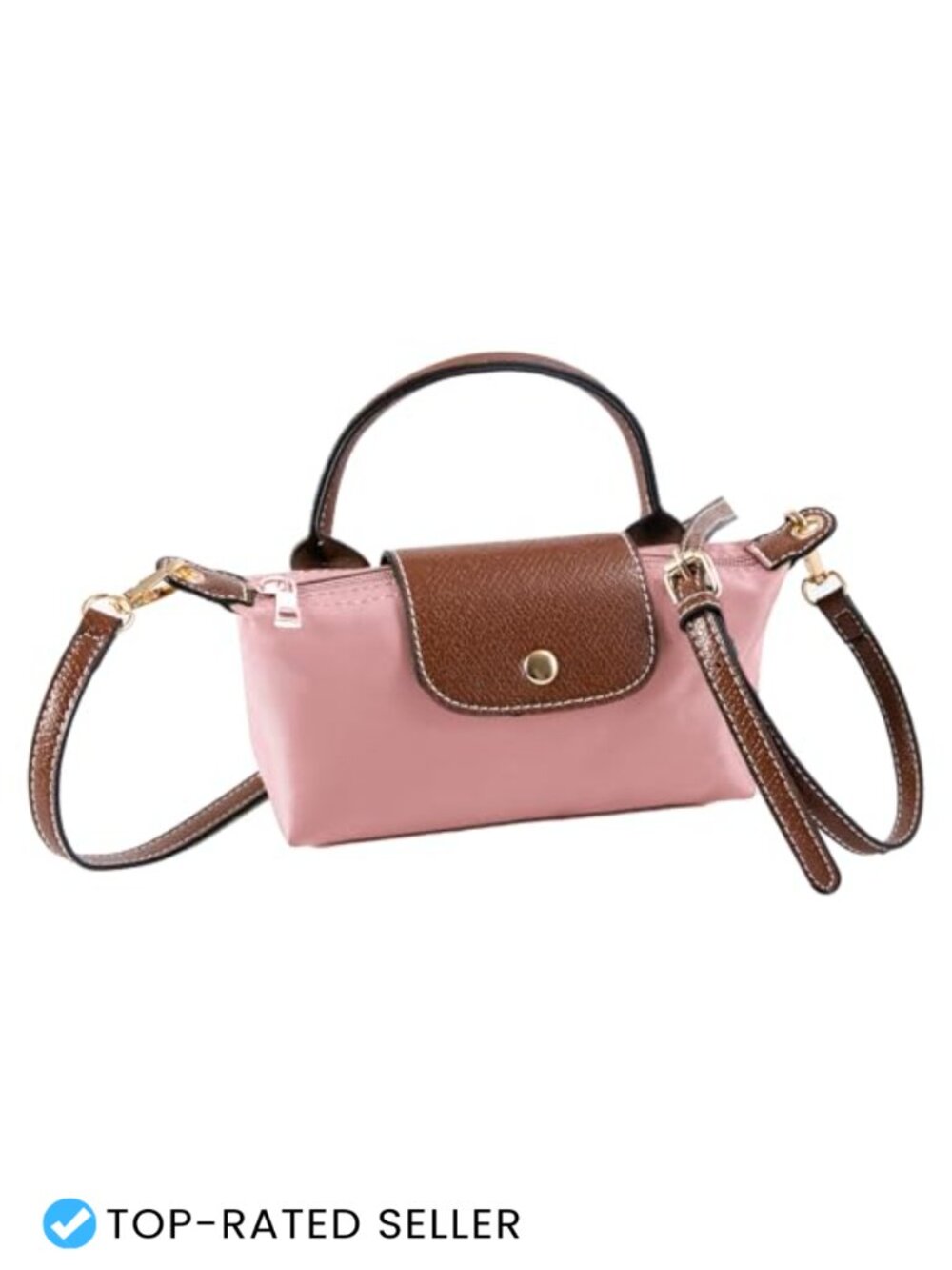 Mini Nylon Crossbody Bag Water-Resistant Saddle Purse Adjustable Strap